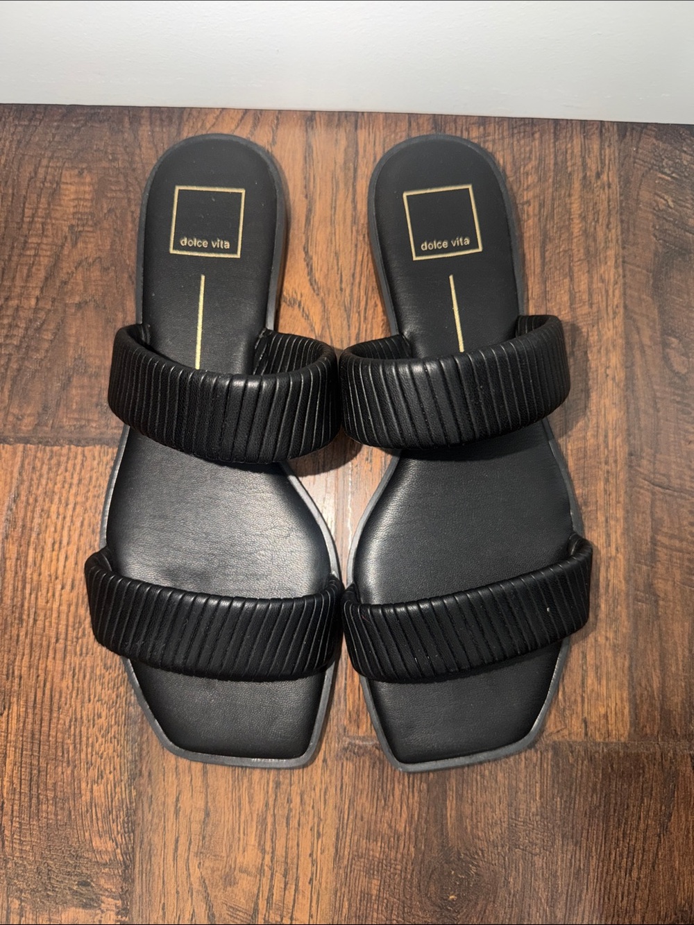 Dolce Vita Black Padded Double-Strap Slide Sandals NWOT - Only Tried on
